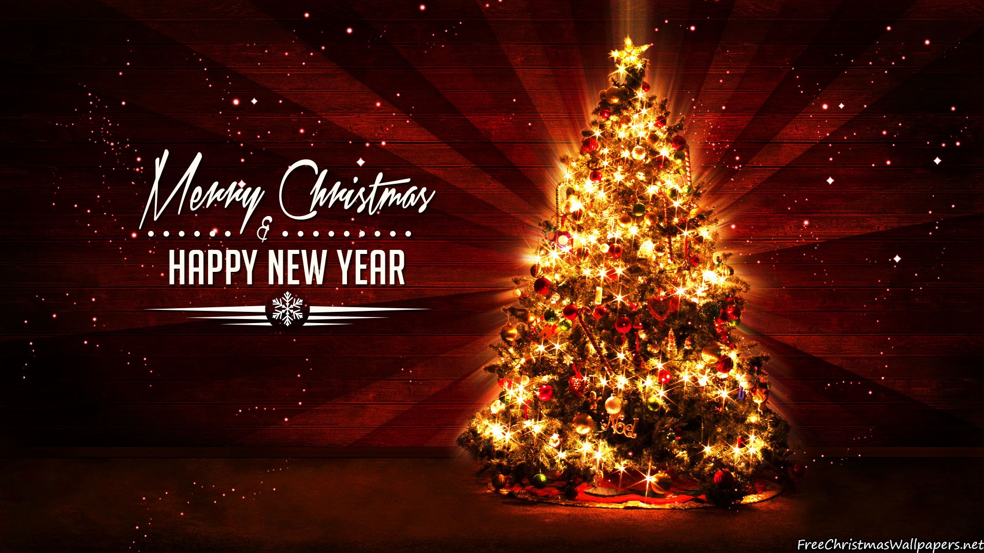 Christmas Tree Rays 1920x1080 (1080p) Wallpaper