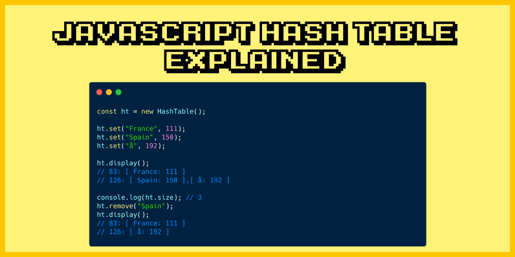 Tabella hash di JavaScript Hashing associativo di array in JS