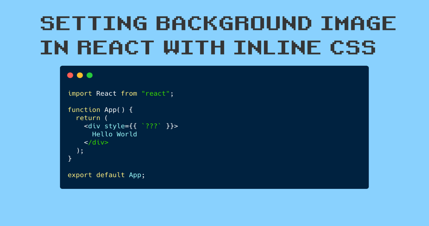 React Background Image Tutorial How to Set