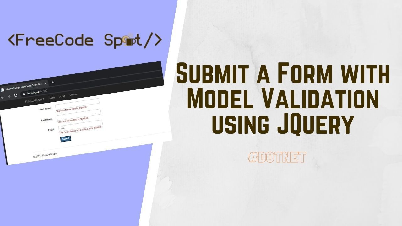 Submit a Form with Model Validation using JQuery/Ajax in