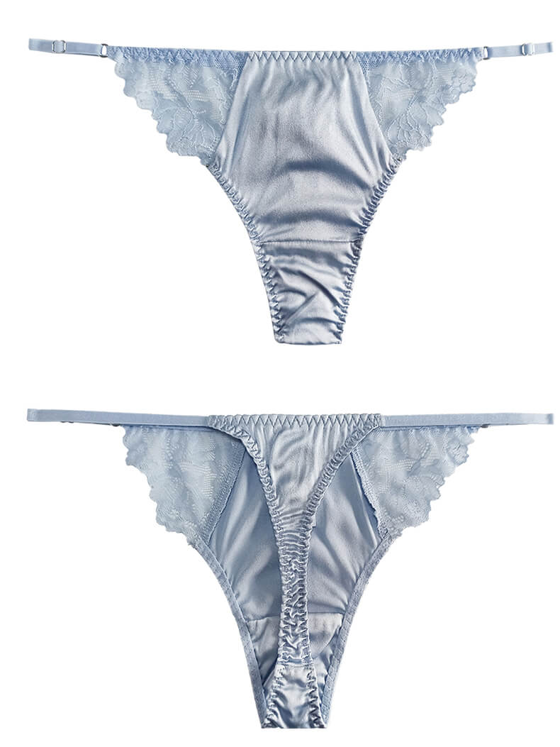 Silk Thong Panty with Pretty Flower Applique [FST09] 32.99