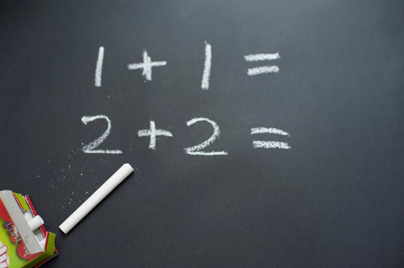 Free image of simple maths on a chalk board