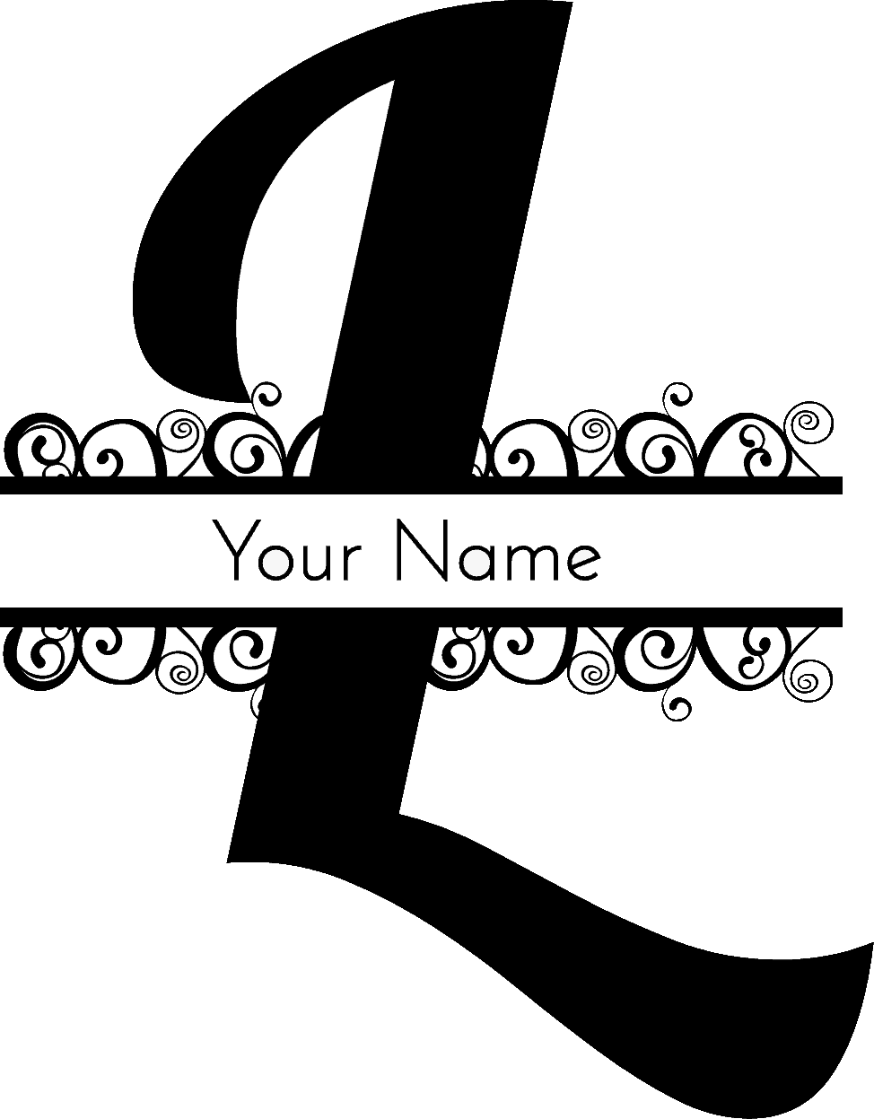 Letter L Monogram Customize Online Instant Download