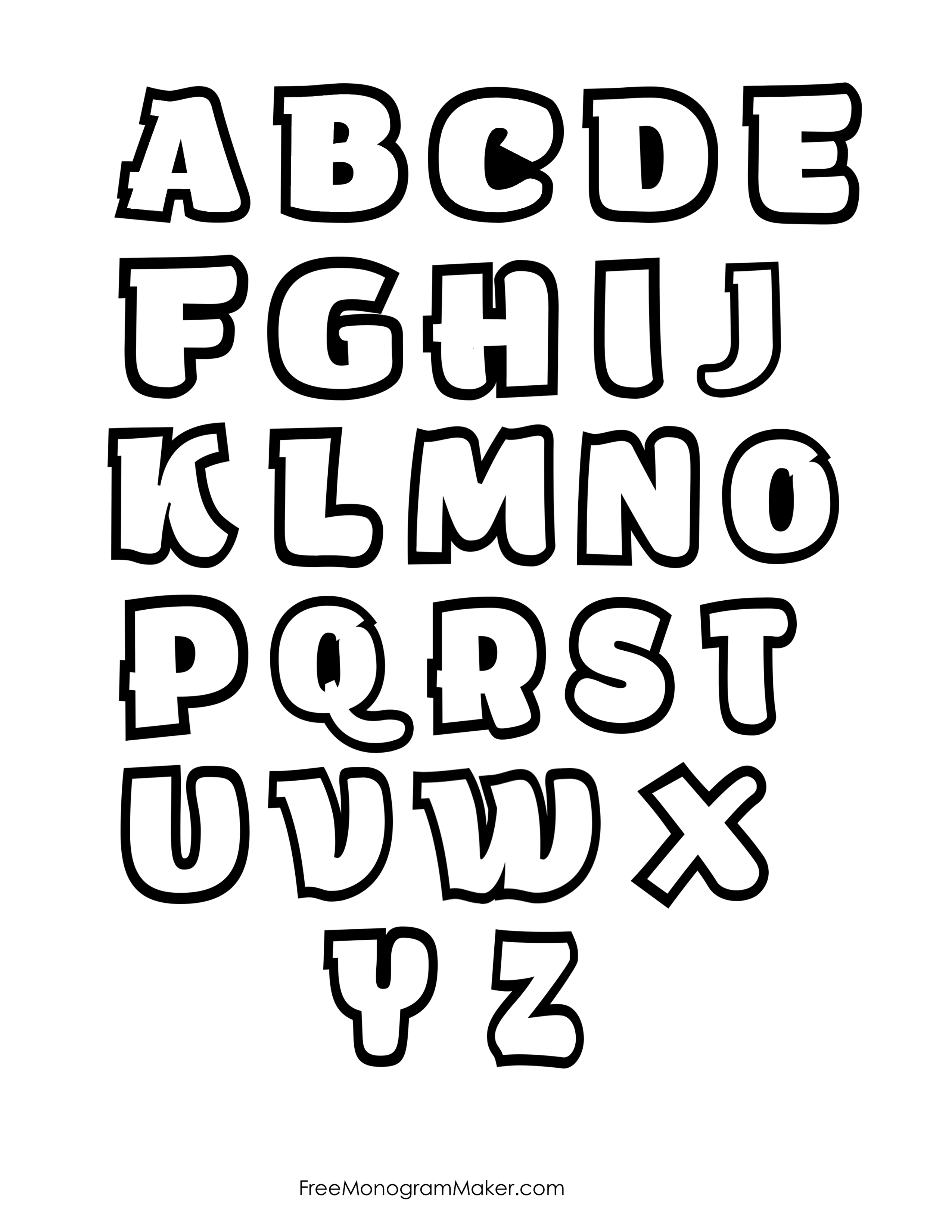 Bubble Letters Alphabet | Download Single Letters or Entire Alphabet