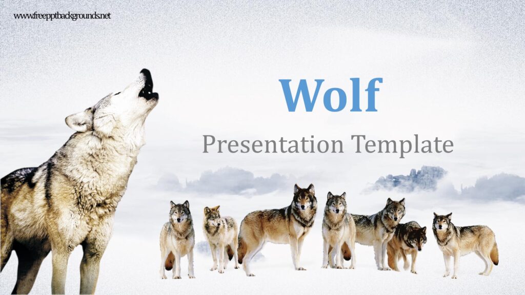 Wolf Presentation Powerpoint Templates Animals & Wildlife, Blue