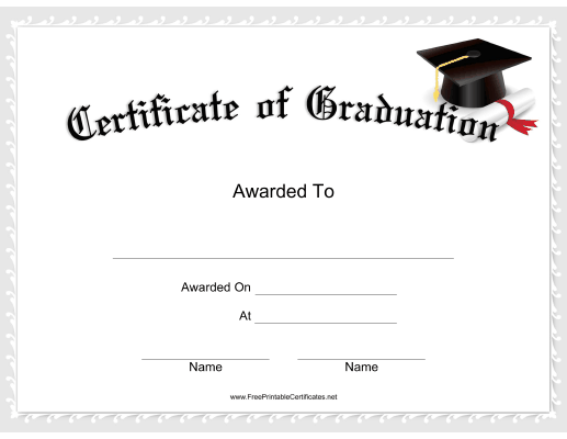 Graduation Certificate Printable Certificate