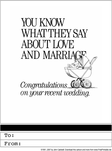 Wedding Congratulations Printable Greeting Card