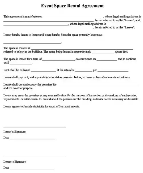 Free Printable Event Booth Rental Agreement PDF & Word