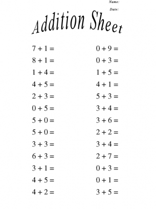 Basic Addition Worksheets