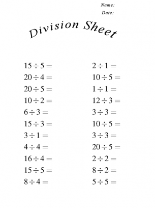 Christmas Worksheets Division