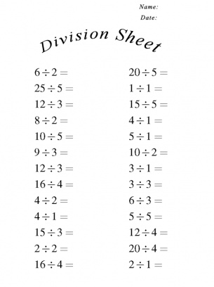 Practice Division - Math Worksheets | Free Printable Online