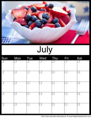 July Monthly Calendar Printables - Free Printable Online