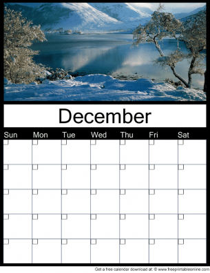 December Printable Monthly Calendar - Free Printable Online
