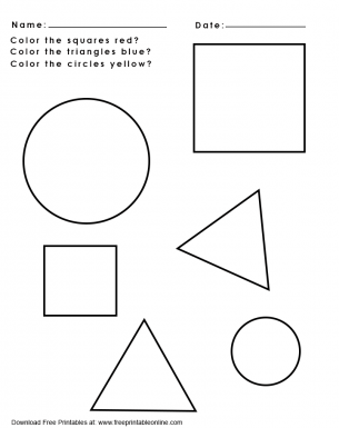 Color The Shapes Worksheet - Free Printable Online
