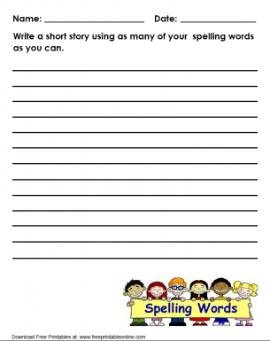 Writing a Short Story Worksheet