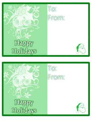 Green Happy Holidays Card