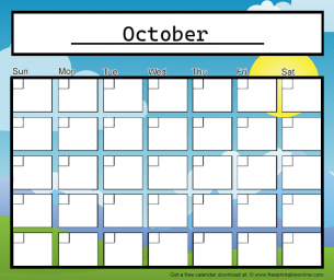 Free Monthly October Calendar - Free Printable Online