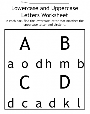 Lowercase Worksheet A-D