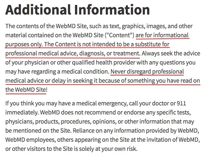 Health, Fitness and Medical Disclaimers Free Privacy Policy