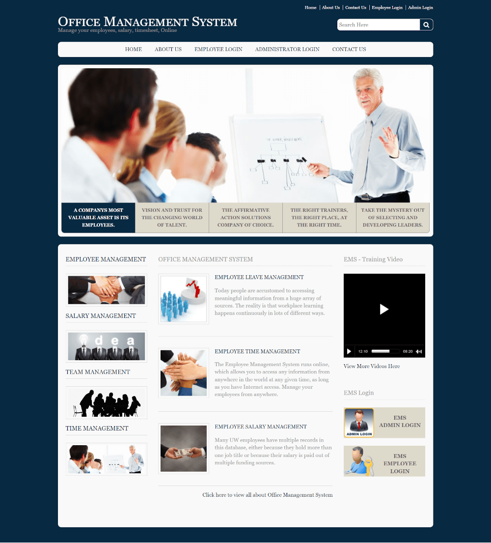 Office Management System Java Spring Boot MVC MySQL Projects Free