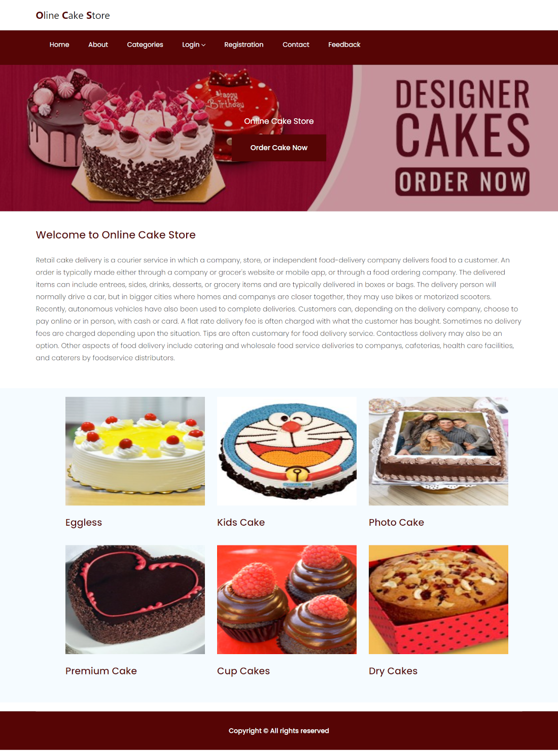 Online Cake Store AngularJS MySQL Projects Free Source Code