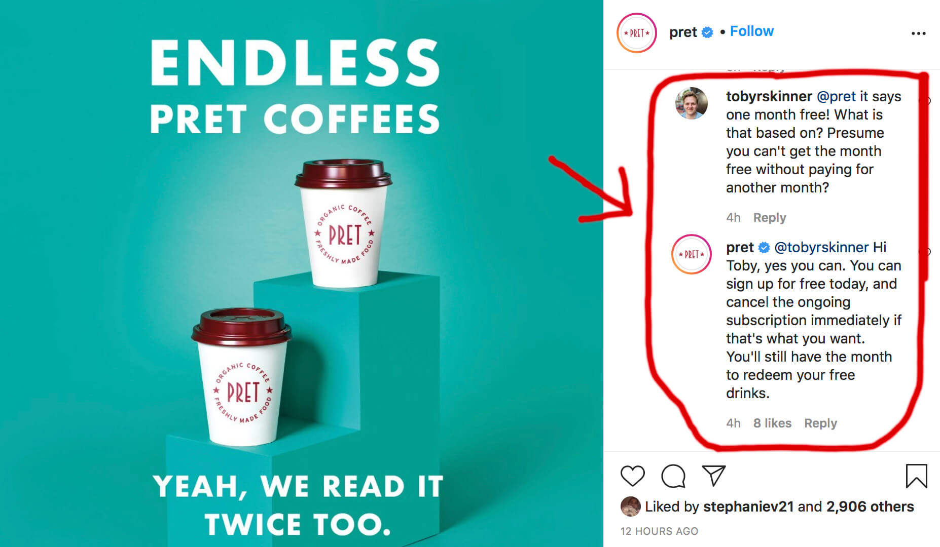 Free Pret for a Month