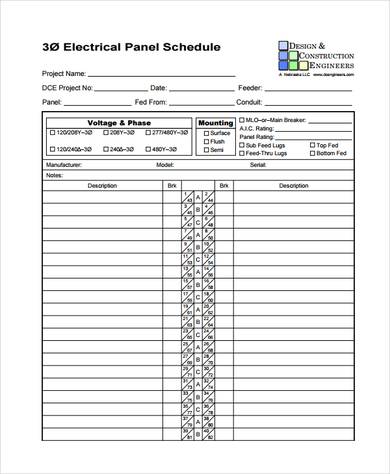 Panel Board Directory Template : 4 Panel Schedule Templates Word Excel