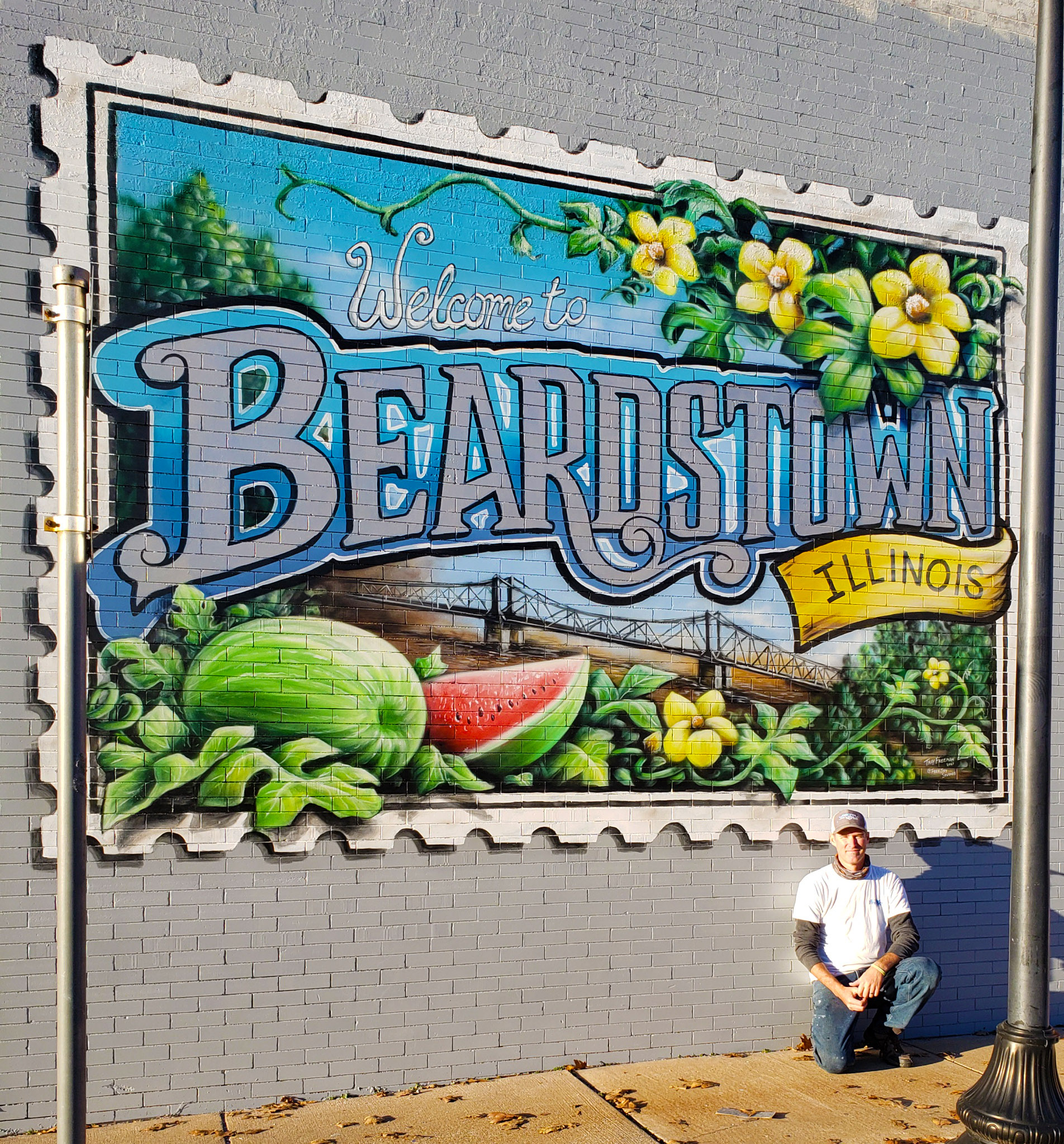 Beardstown Postage Stamp Mural Free Sky Studios