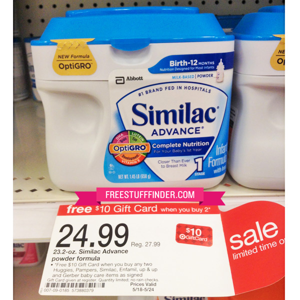 16.99 (Reg 25) Similac Advance Formula at Target Free Stuff Finder