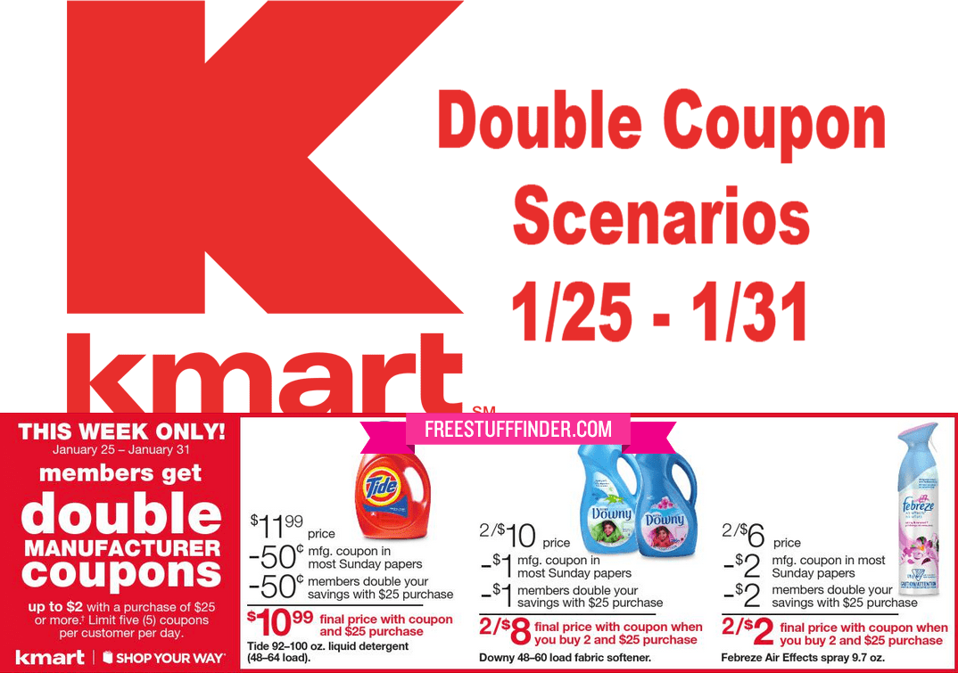 Kmart Double Coupon Freebies & Deals (1/25 1/31) Free Stuff Finder