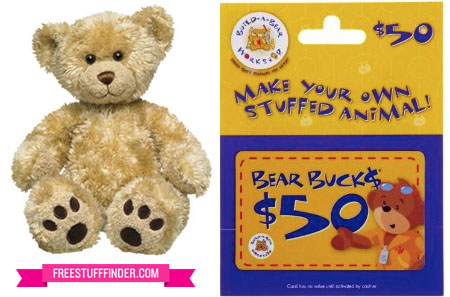 $40 for $50 Build-A-Bear Gift Card + Free Shipping