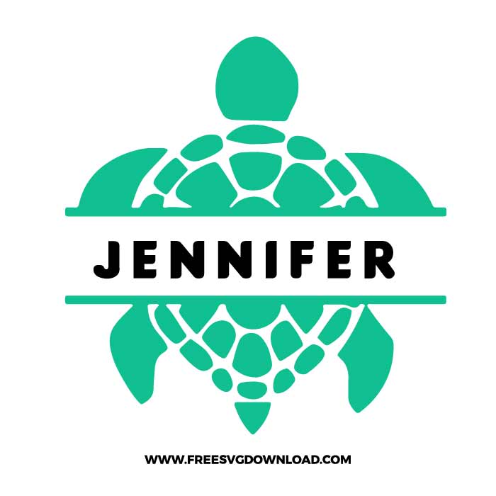 Turtle Split Monogram SVG & PNG free cut files Free SVG Download