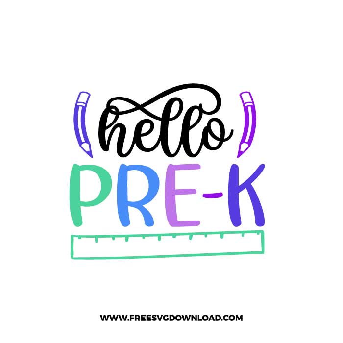 Hello prek free SVG & PNG cut files Free SVG Download