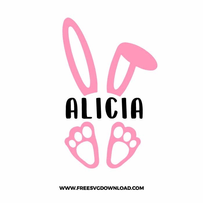 Bunny Split Monogram SVG & PNG Easter cut files Free SVG Download