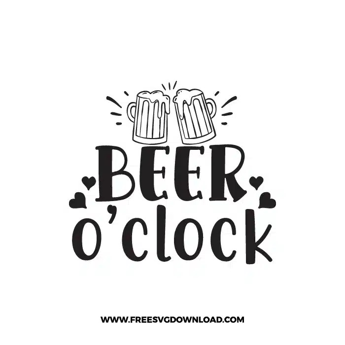 Beer O'clock Free SVG & PNG Download Free SVG Download