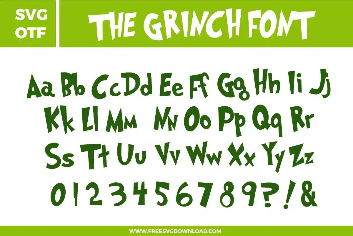 Grinch Font Free SVG File | Free SVG Download
