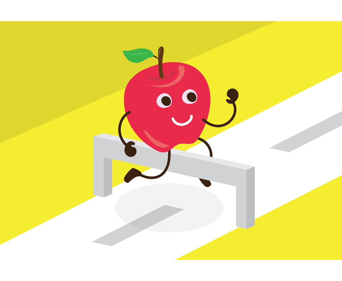 Free Red Apple Cute Cartoon Running Vector Vector Art & Graphics