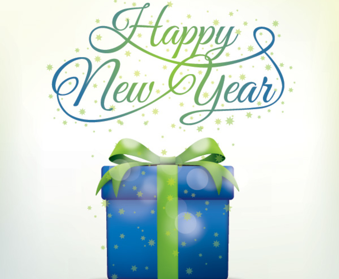 Happy New Year Present Vector Art & Graphics
