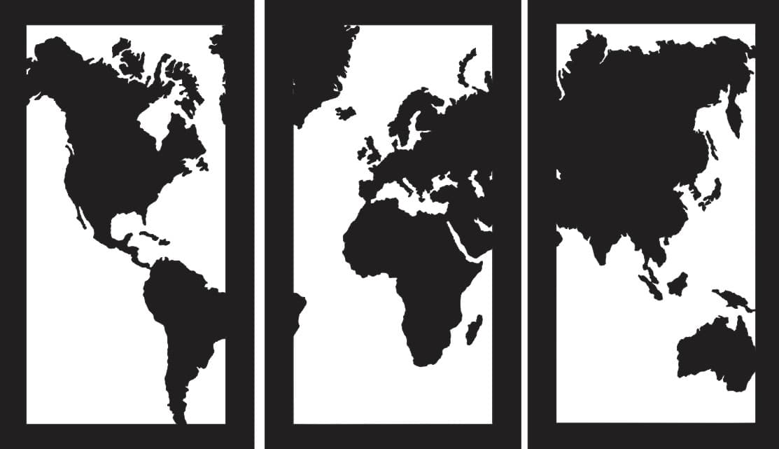 World map wall decor vector DXF free download Free Vector
