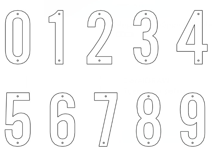 Free DXF Number Fonts Files House No DXF File Free Vector