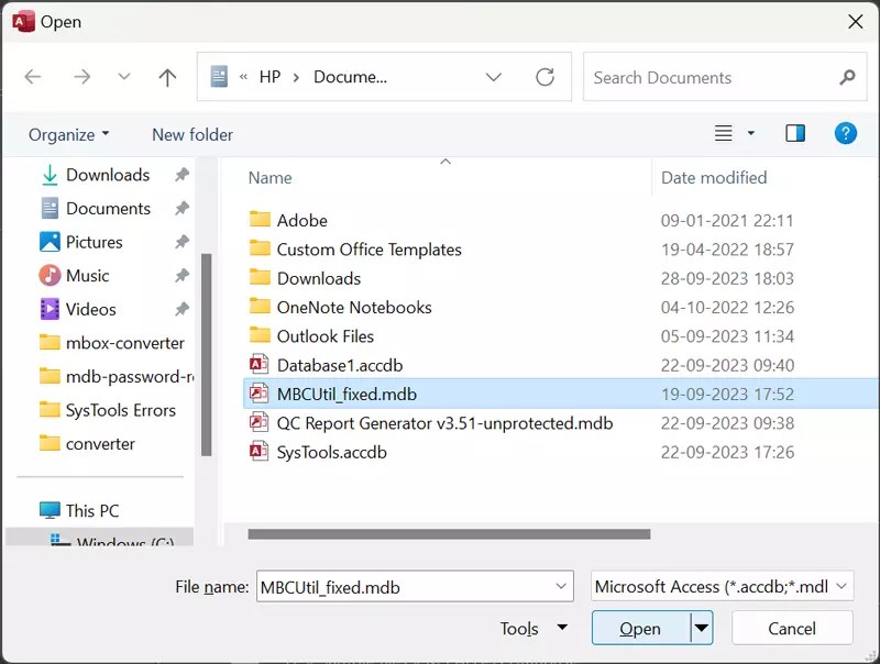 Unlock MS Access Database MDB and ACCDB Files Password