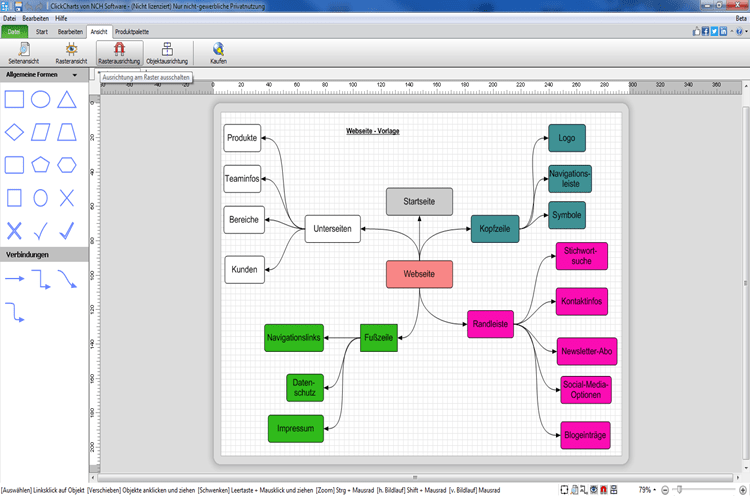 ClickCharts FlussdiagrammSoftware Screenshots Freeware