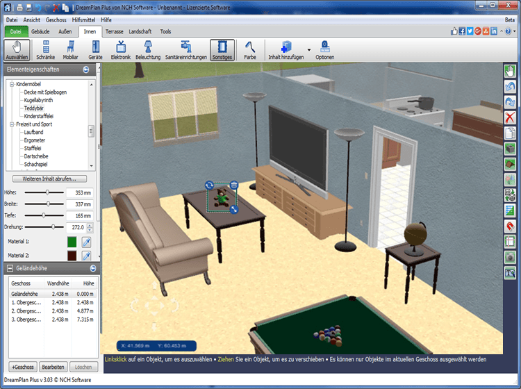 DreamPlan Hausplaner kostenlos Screenshots Freewarebase.de