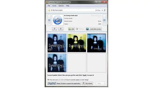 Creevity MP3 Cover Downloader add cover art to every audio file in