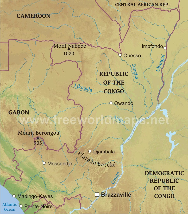 Congo Physical Map
