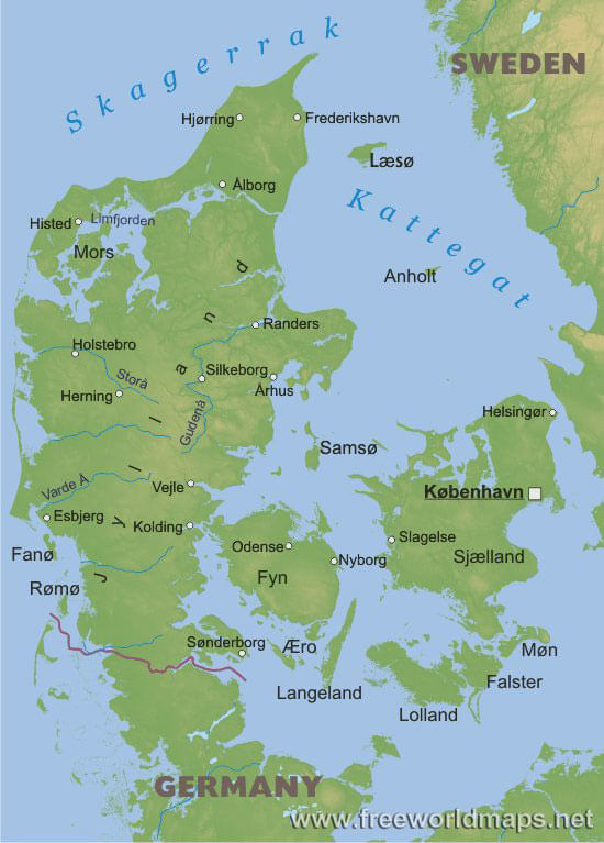 Denmark Physical Map