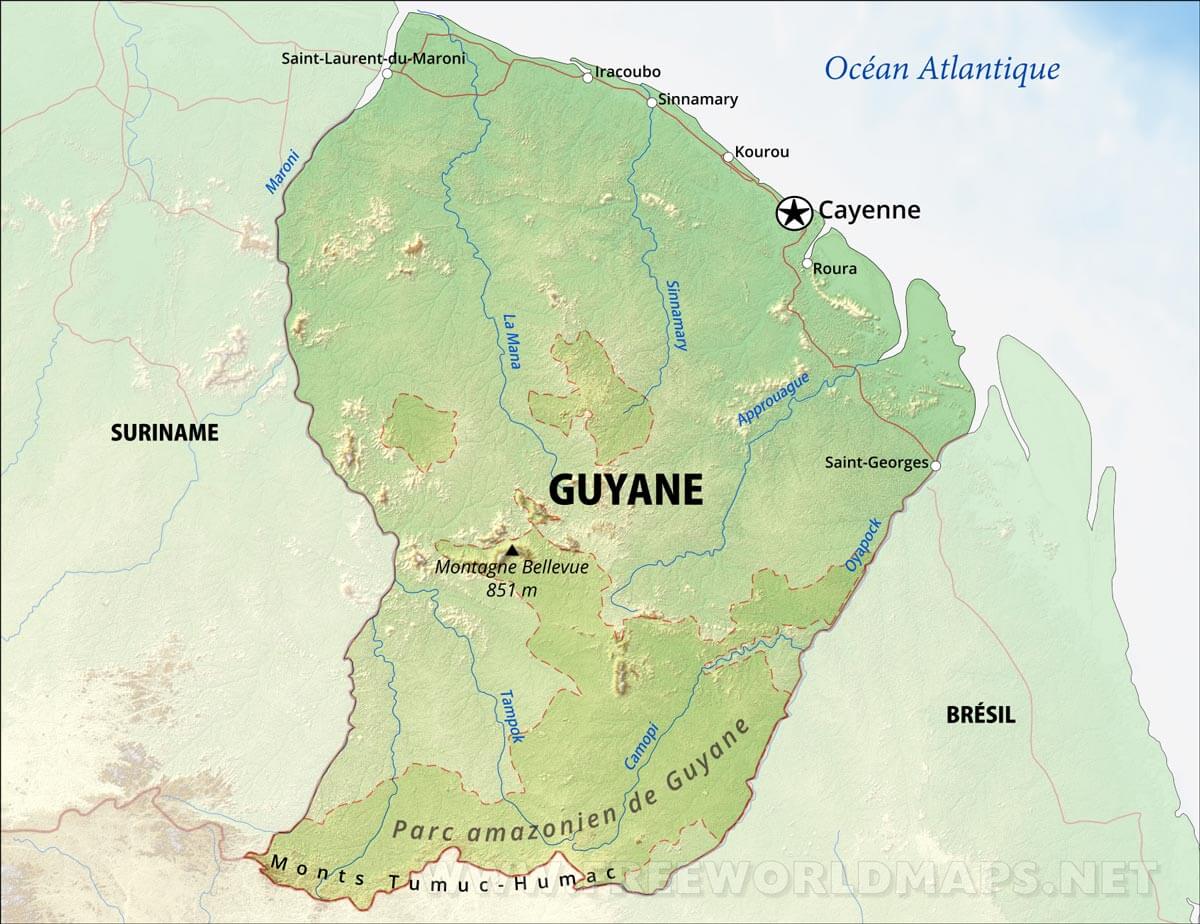 Carte Ign Guyane Gratuite Carte de la Guyane