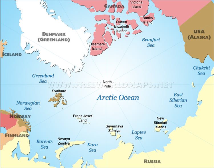Map of the Oceans: Atlantic, Pacific, Indian, Arctic, Southern Geology