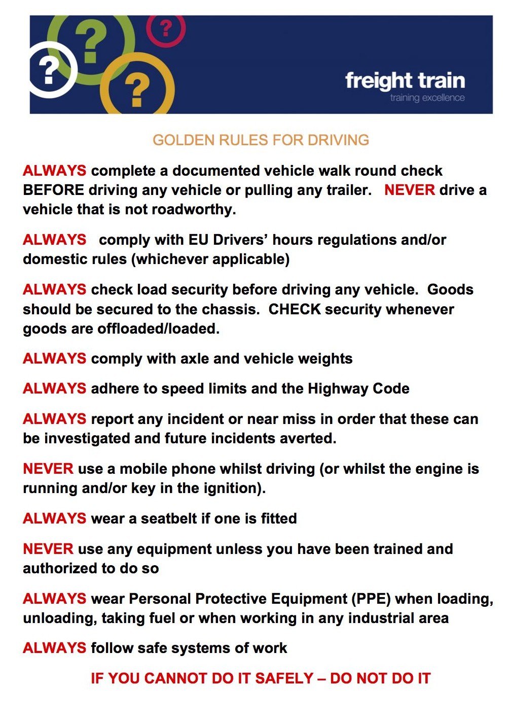 Downloads Archive Driver CPC Training Driver CPC Training