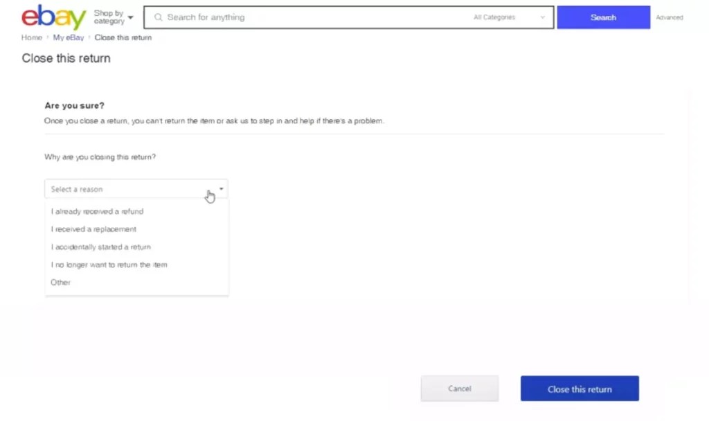 How to Cancel a Return Request on eBay freightcourse